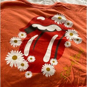 The Rolling Stones Daisy Floral Graphic Crop Tee Orange Size XL